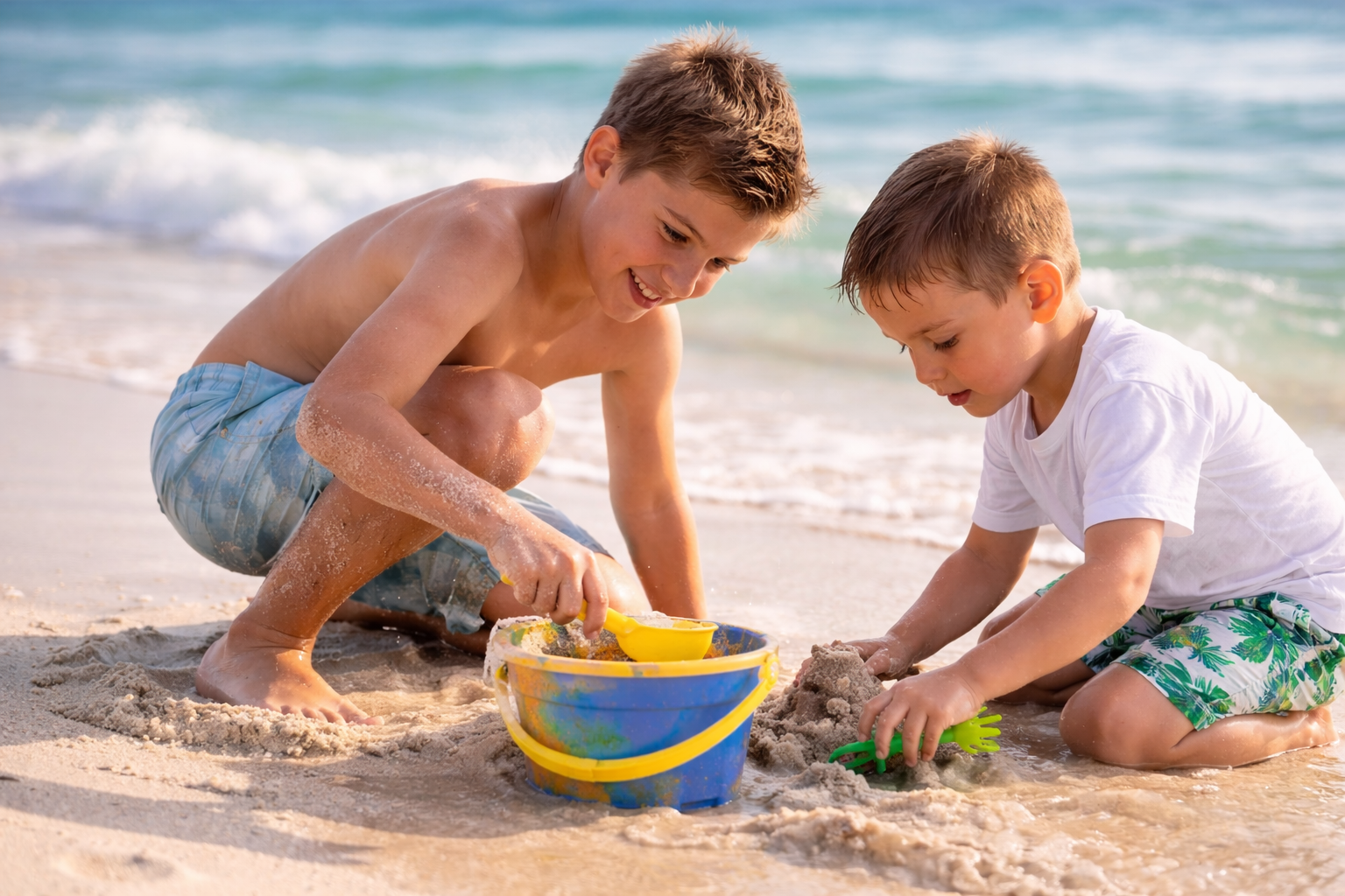 Children playing at the beach — pediatric dermatology care