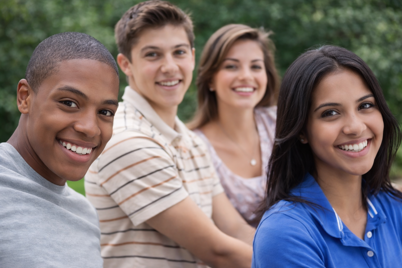 Diverse group of young adult patients
